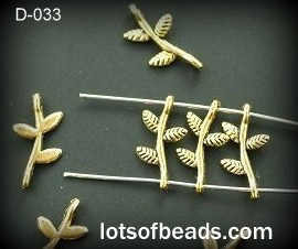 Gold Branch connector bead